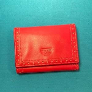 Coach Red Leather Wallet